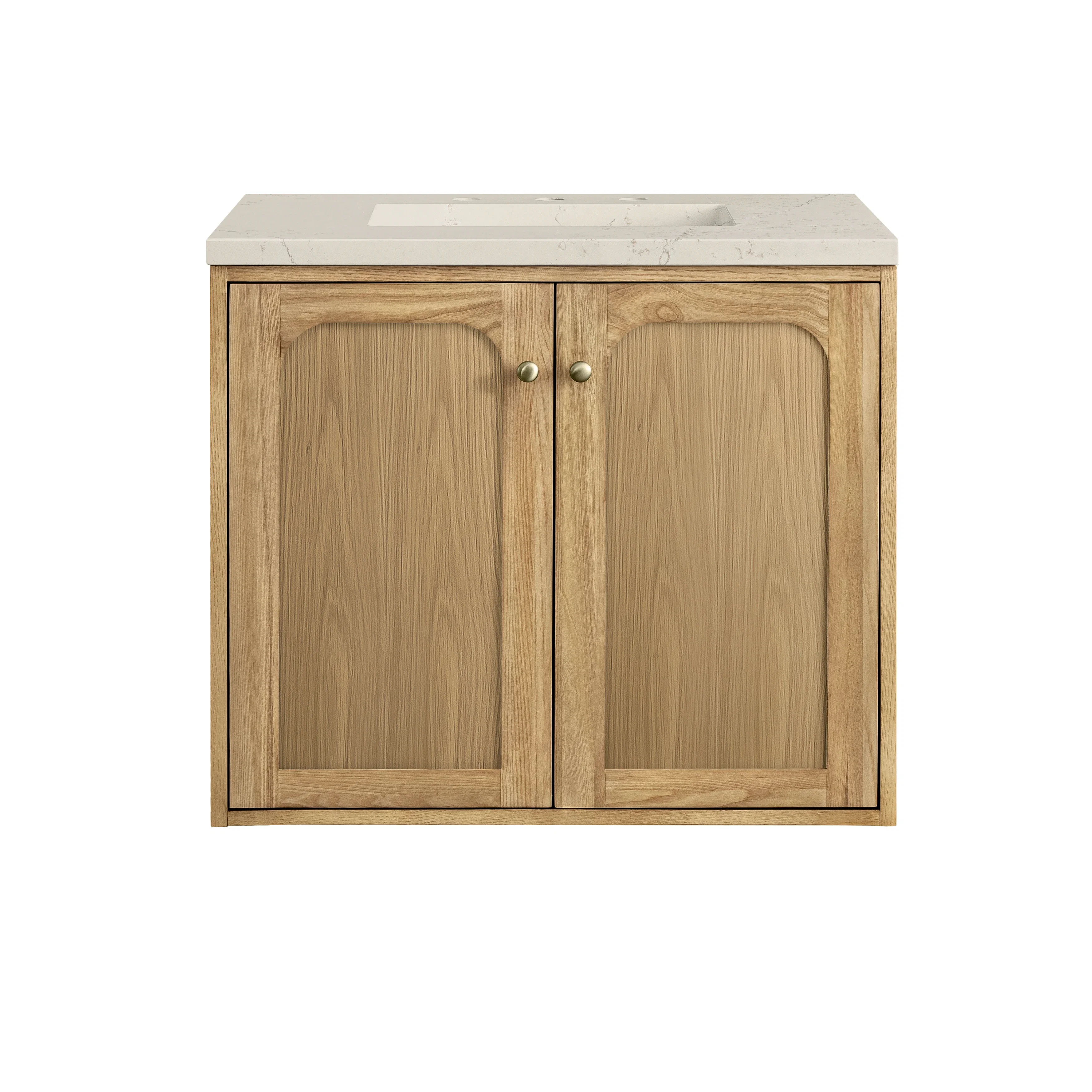 Laurent 30" Single Vanity, Light Natural Oak, w/ 3 CM Siberian Silestone Top