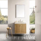 Laurent 30" Single Vanity, Light Natural Oak, w/ 3 CM Siberian Silestone Top