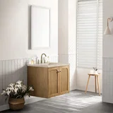 Laurent 30" Single Vanity, Light Natural Oak, w/ 3 CM Tajnar Eclos Top