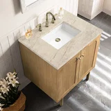Laurent 30" Single Vanity, Light Natural Oak, w/ 3 CM Tajnar Eclos Top
