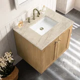 Laurent 30" Single Vanity, Light Natural Oak, w/ 3 CM Tajnar Eclos Top