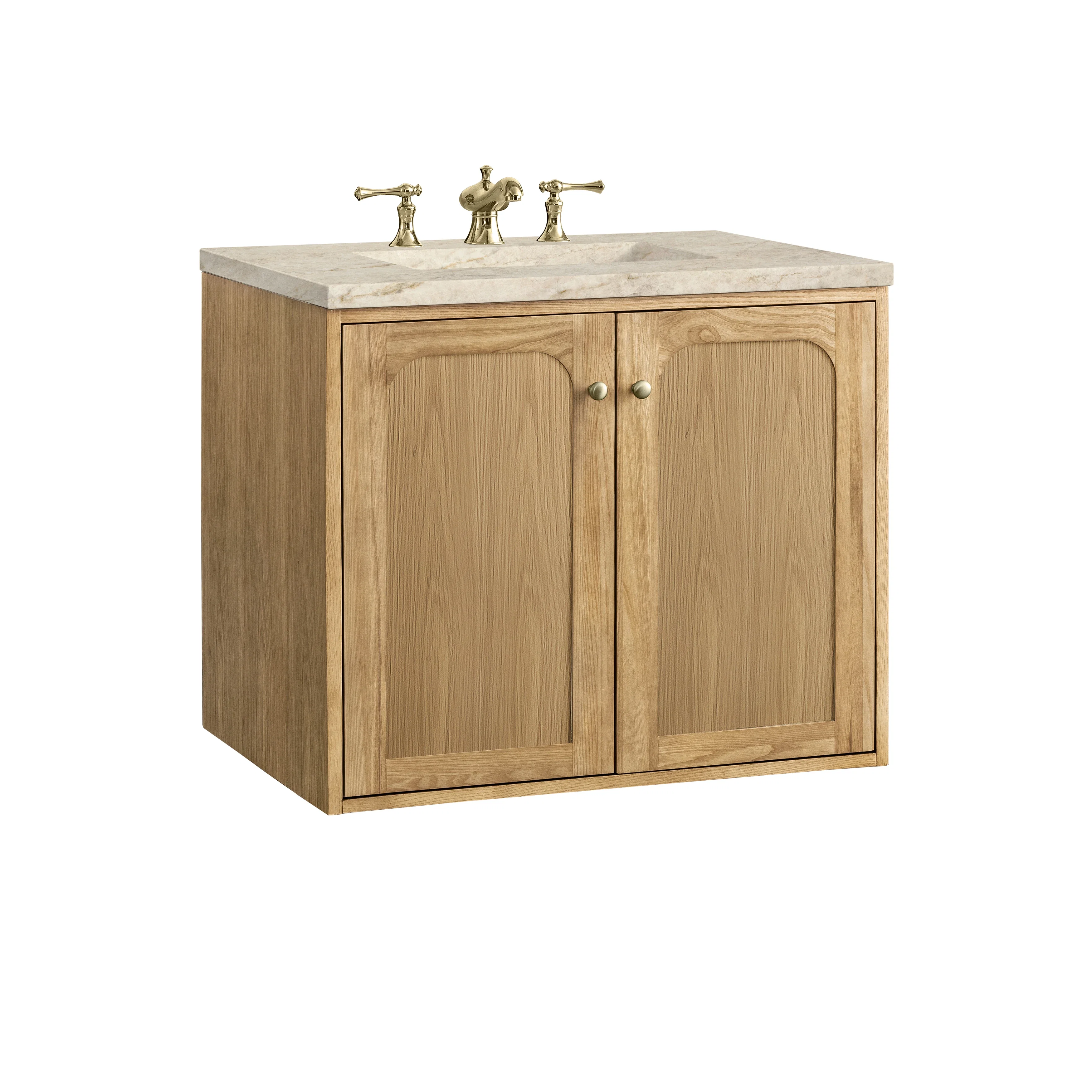 Laurent 30" Single Vanity, Light Natural Oak, w/ 3 CM Tajnar Eclos Top