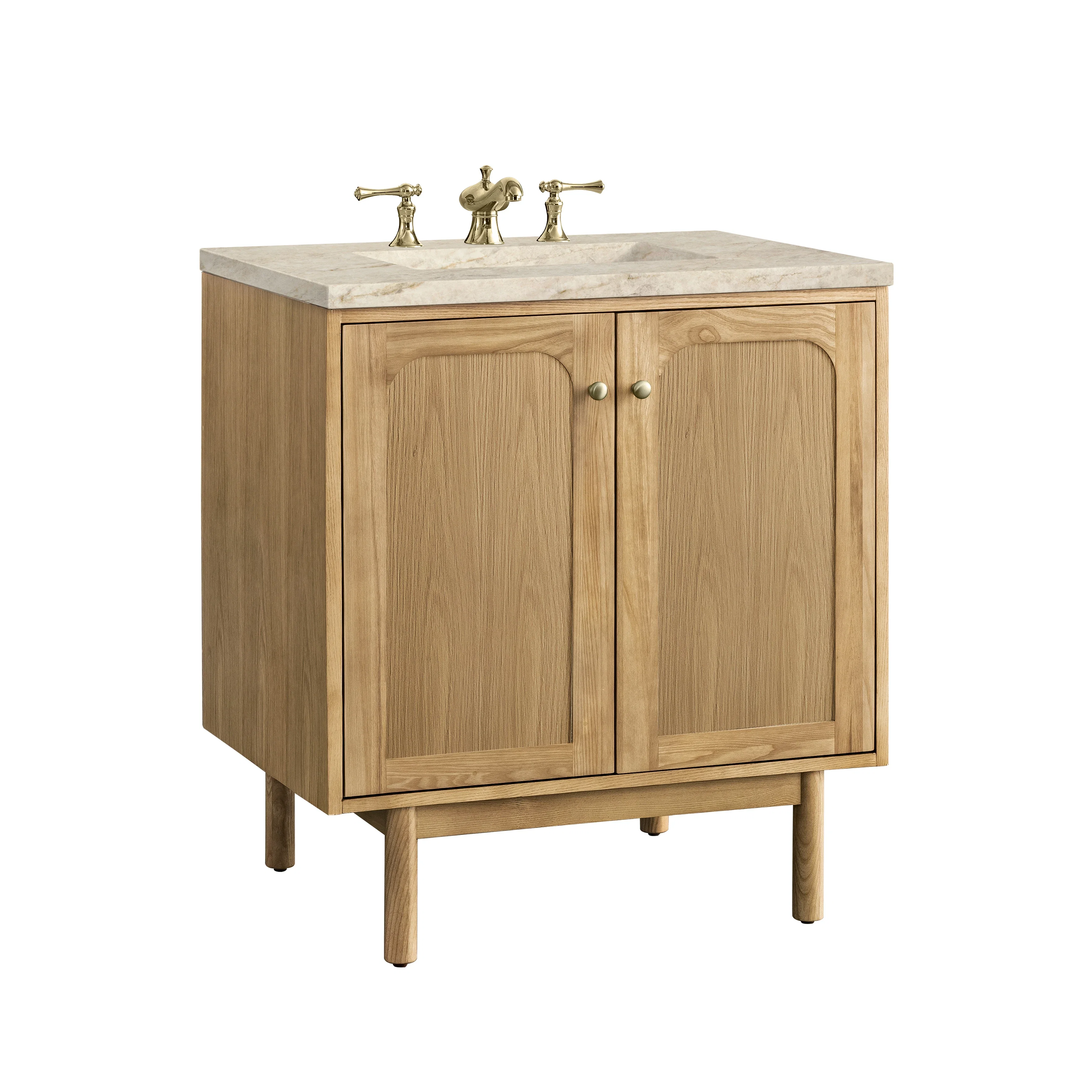 Laurent 30" Single Vanity, Light Natural Oak, w/ 3 CM Tajnar Eclos Top