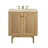 Laurent 30" Single Vanity, Light Natural Oak, w/ 3 CM Tajnar Eclos Top