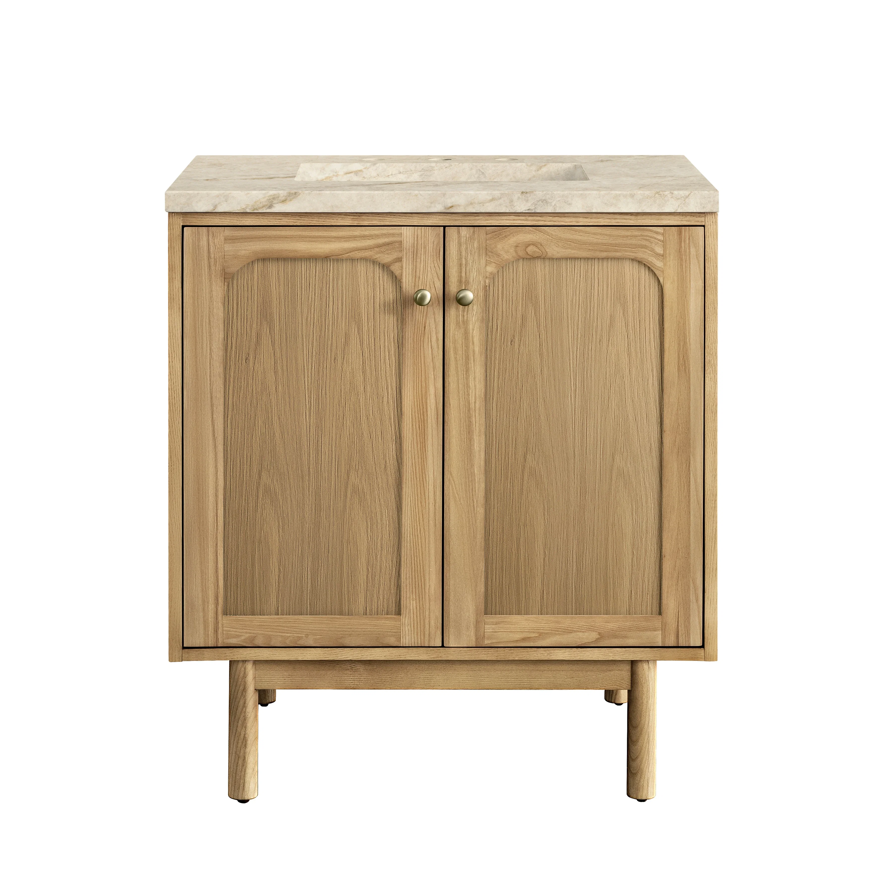 Laurent 30" Single Vanity, Light Natural Oak, w/ 3 CM Tajnar Eclos Top