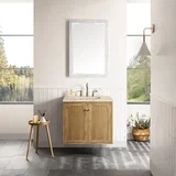 Laurent 30" Single Vanity, Light Natural Oak, w/ 3 CM Tajnar Eclos Top