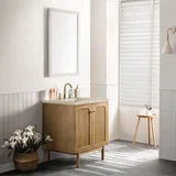 Laurent 30" Single Vanity, Light Natural Oak, w/ 3 CM Tajnar Eclos Top