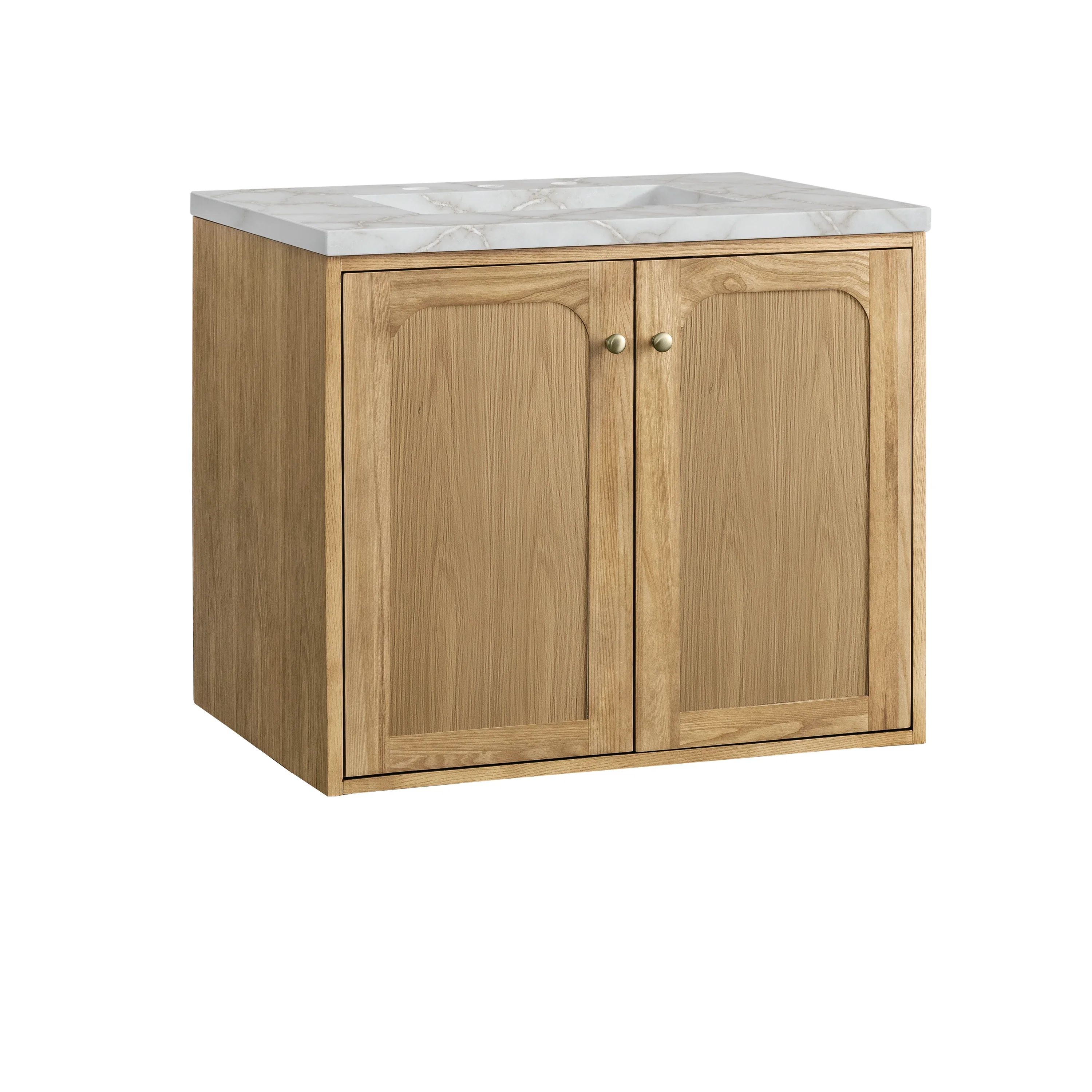 Laurent 30" Single Vanity, Light Natural Oak w/ 3 CM Victorian Silver Top
