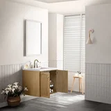 Laurent 30" Single Vanity, Light Natural Oak w/ 3 CM White Zeus Top