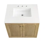 Laurent 30" Single Vanity, Light Natural Oak w/ 3 CM White Zeus Top