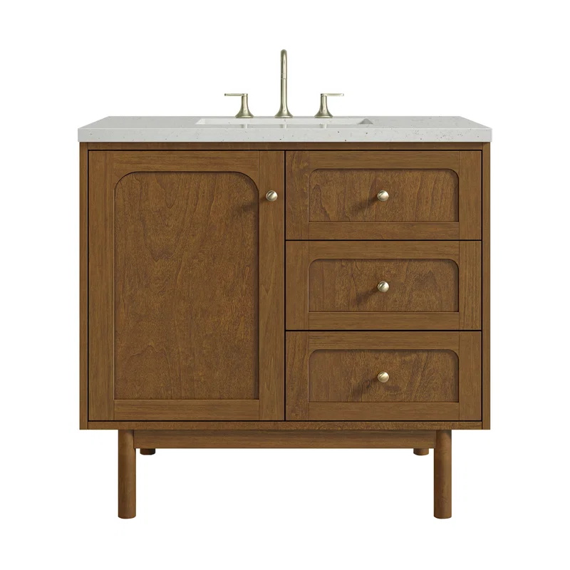 Laurent 36" Single Vanity, Honey Oak w/ 3 CM Lime Delight Silestone Top