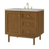 Laurent 36" Single Vanity, Honey Oak w/ 3 CM Lime Delight Silestone Top