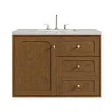 Laurent 36" Single Vanity, Honey Oak w/ 3 CM Lime Delight Silestone Top