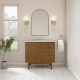 Laurent 36" Single Vanity, Honey Oak w/ 3 CM Lime Delight Silestone Top