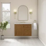 Laurent 36" Single Vanity, Honey Oak w/ 3 CM Lime Delight Silestone Top