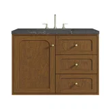 Laurent 36" Single Vanity, Honey Oak w/ 3 CM Parisien Bleu Silestone Top