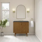 Laurent 36" Single Vanity, Honey Oak w/ 3 CM Parisien Bleu Silestone Top