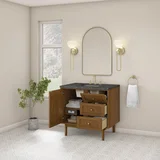 Laurent 36" Single Vanity, Honey Oak w/ 3 CM Parisien Bleu Silestone Top
