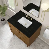 Laurent 36" Single Vanity, Honey Oak w/ 3 CM Phantome Eclos Top