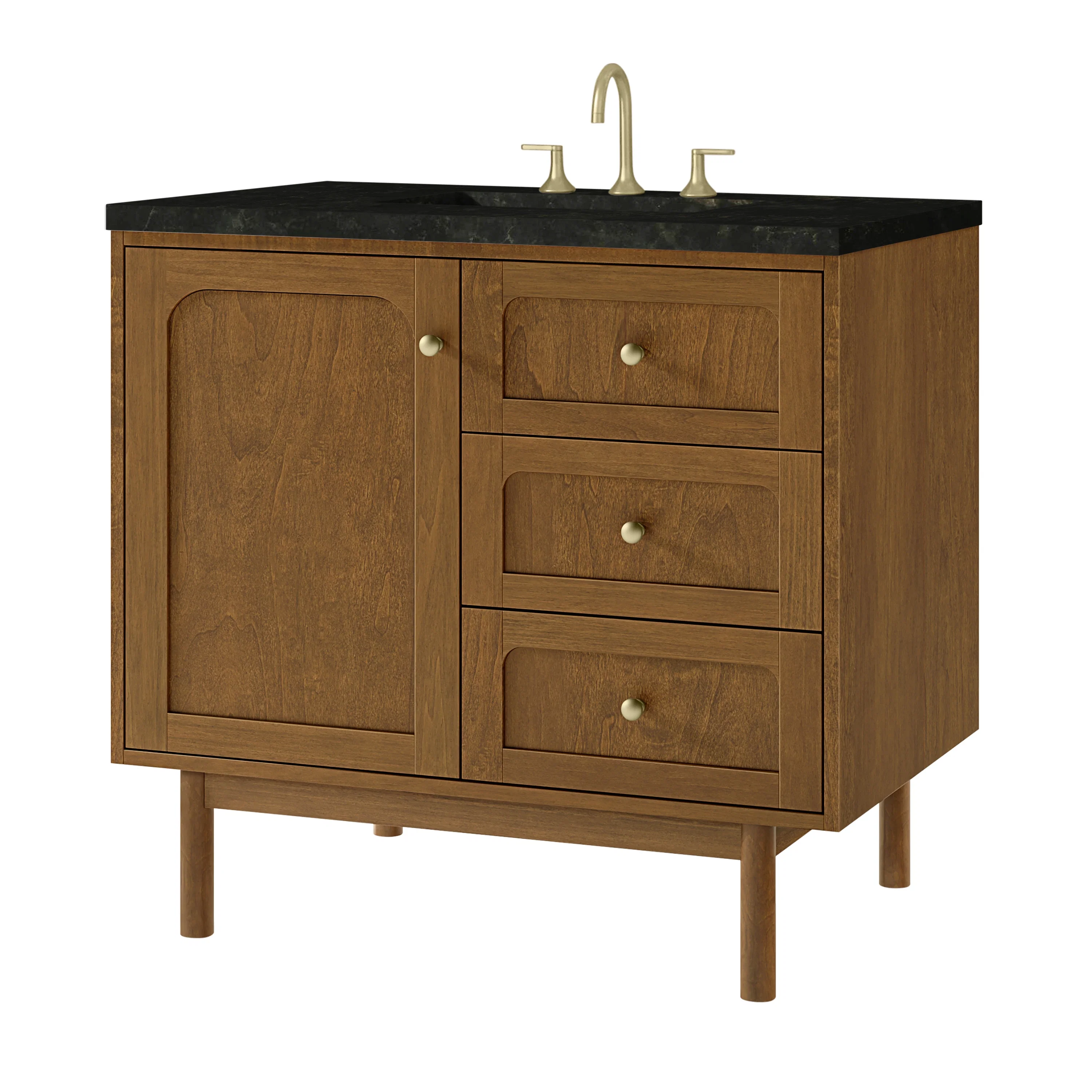 Laurent 36" Single Vanity, Honey Oak w/ 3 CM Phantome Eclos Top