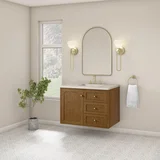 Laurent 36" Single Vanity, Honey Oak w/ 3 CM Siberian Silestone Top