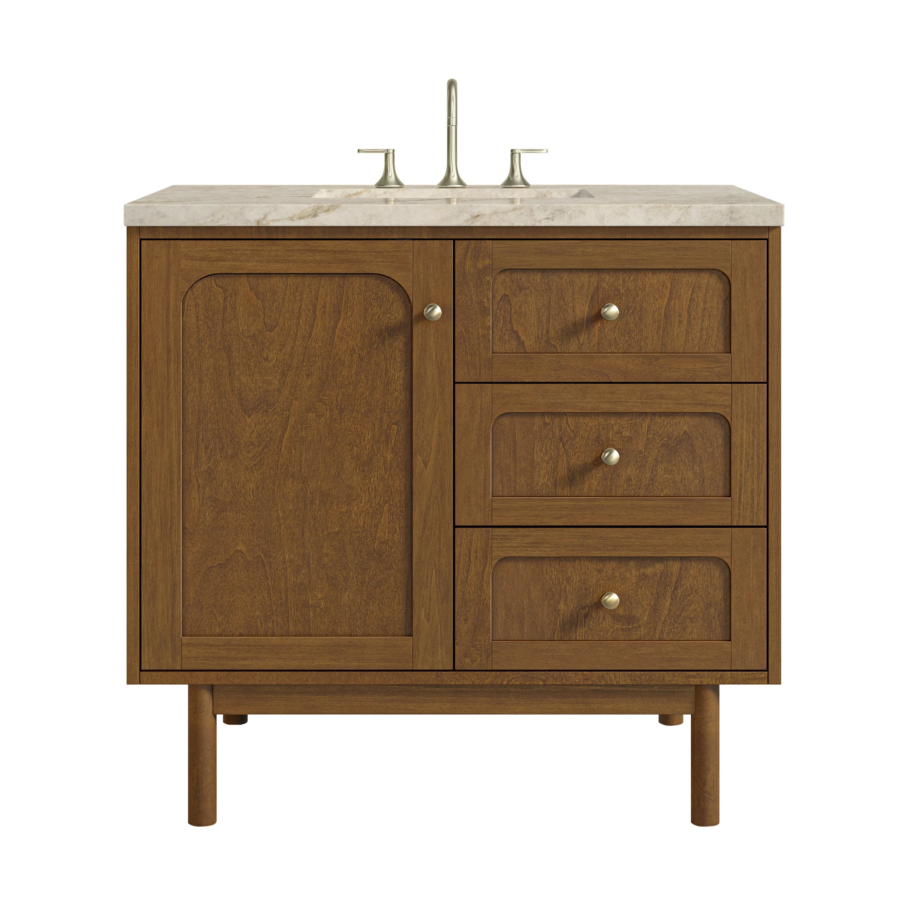 Laurent 36" Single Vanity, Honey Oak w/ 3 CM Tajnar Eclos Top