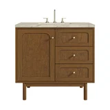 Laurent 36" Single Vanity, Honey Oak w/ 3 CM Tajnar Eclos Top