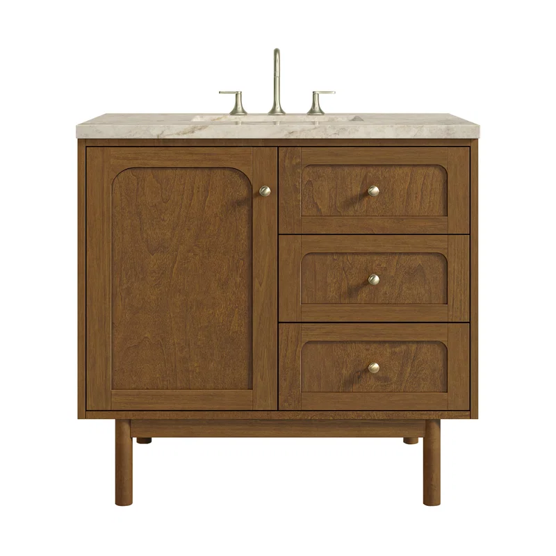 Laurent 36" Single Vanity, Honey Oak w/ 3 CM Tajnar Eclos Top