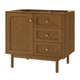 Laurent 36" Single Vanity, Honey Oak w/ 3 CM Victorian Silver Silestone Top