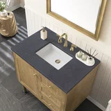 Laurent 36" Single Vanity, Light Natural Oak w/ 3 CM Charcoal Soapstone Top