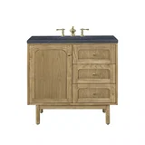 Laurent 36" Single Vanity, Light Natural Oak w/ 3 CM Charcoal Soapstone Top