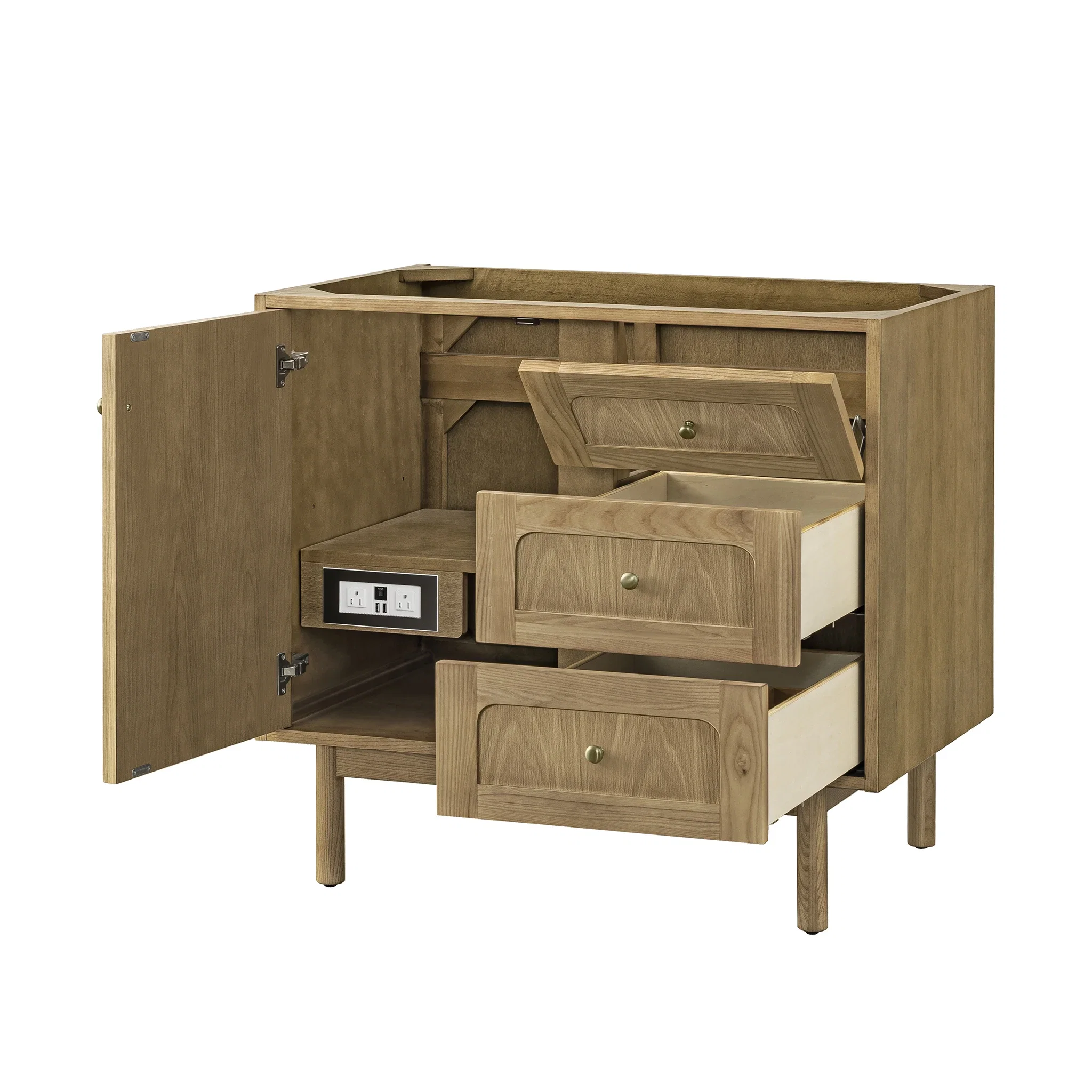 Laurent 36" Single Vanity, Light Natural Oak w/ 3 CM Eternal Jasmine Pearl Top