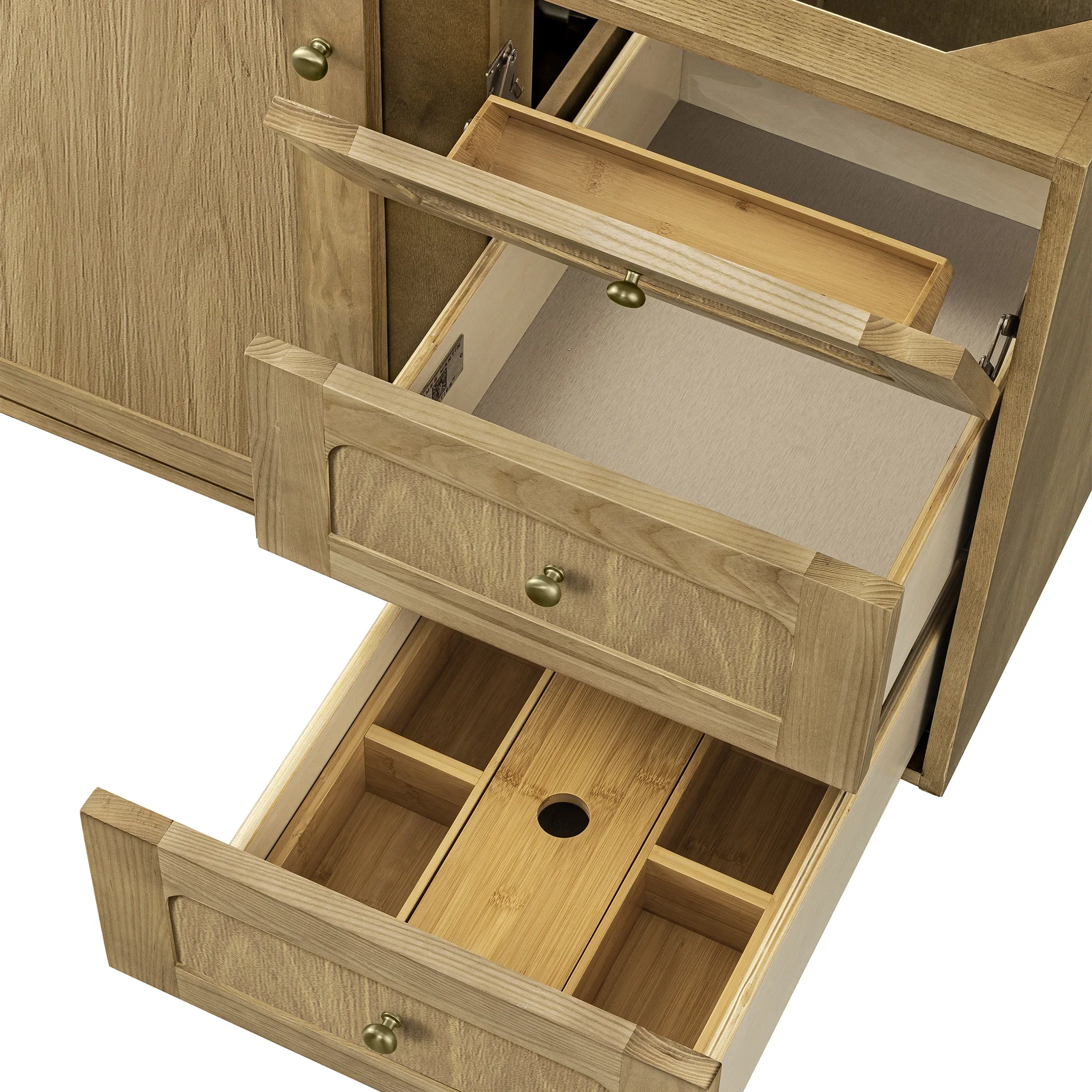 Laurent 36" Single Vanity, Light Natural Oak w/ 3 CM Eternal Jasmine Pearl Top