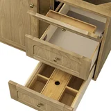 Laurent 36" Single Vanity, Light Natural Oak w/ 3 CM Eternal Jasmine Pearl Top