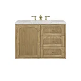 Laurent 36" Single Vanity, Light Natural Oak w/ 3 CM Eternal Jasmine Pearl Top
