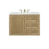Laurent 36" Single Vanity, Light Natural Oak w/ 3 CM Ethereal Noctis Top