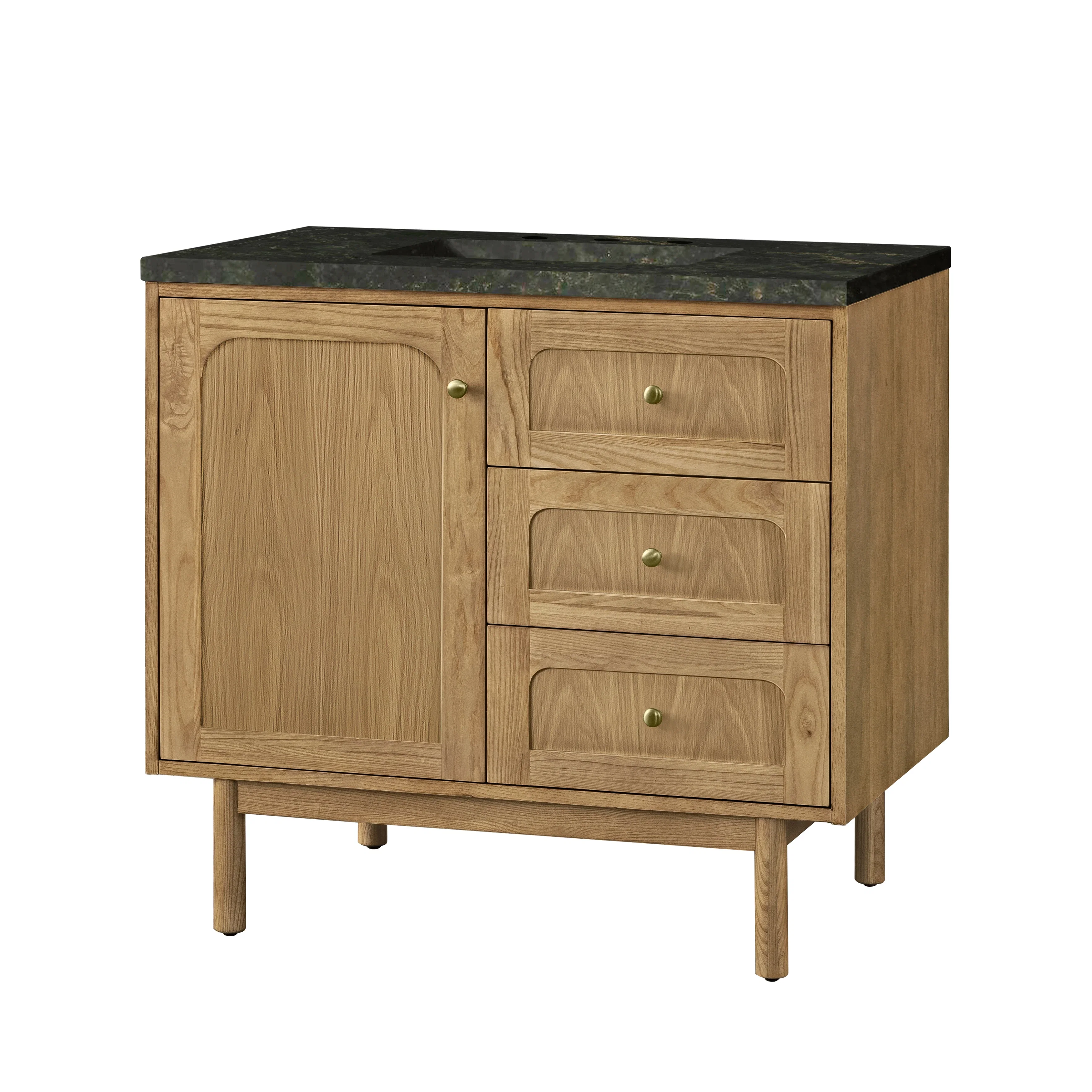 Laurent 36" Single Vanity, Light Natural Oak, w/ 3 CM Phantome Eclos Top