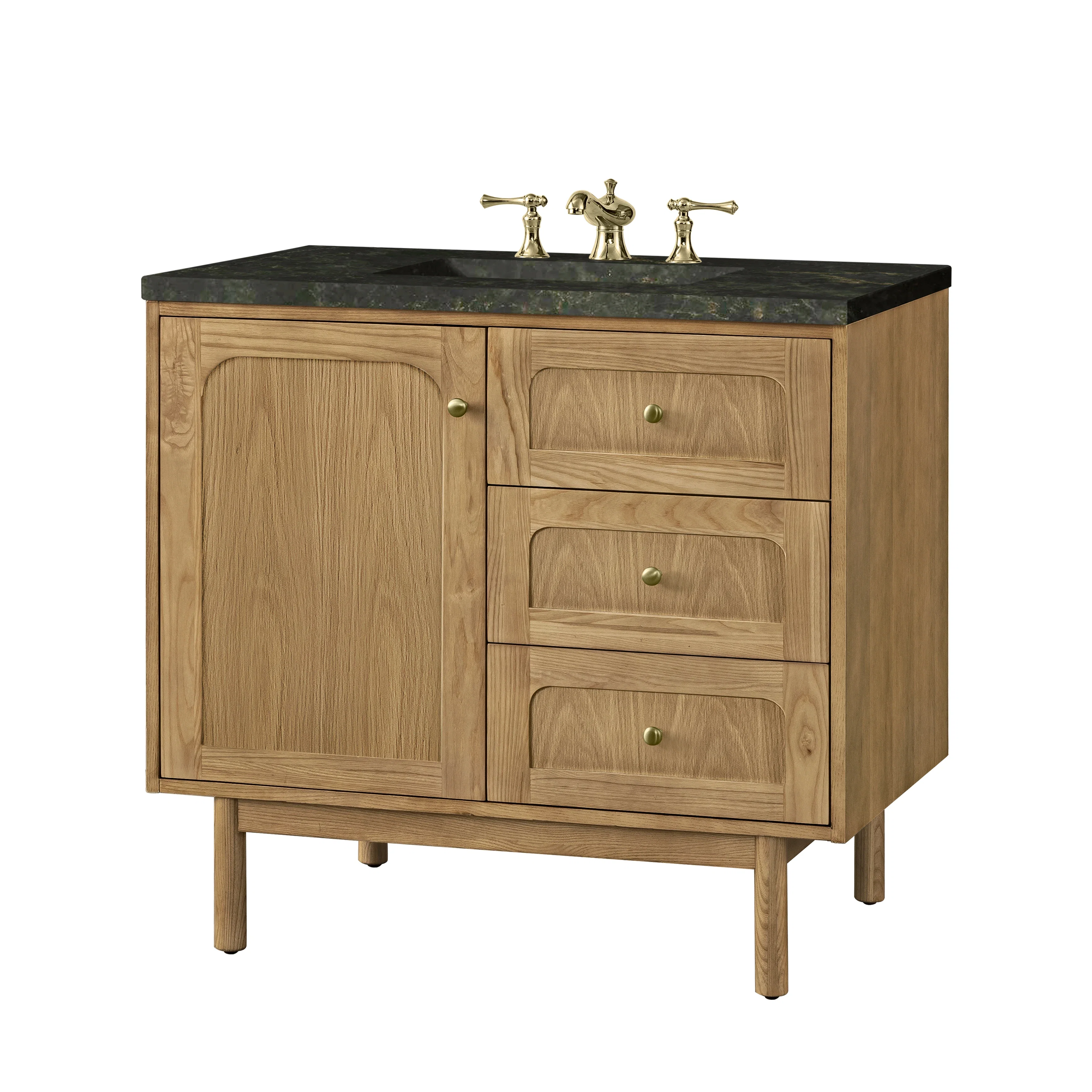 Laurent 36" Single Vanity, Light Natural Oak, w/ 3 CM Phantome Eclos Top