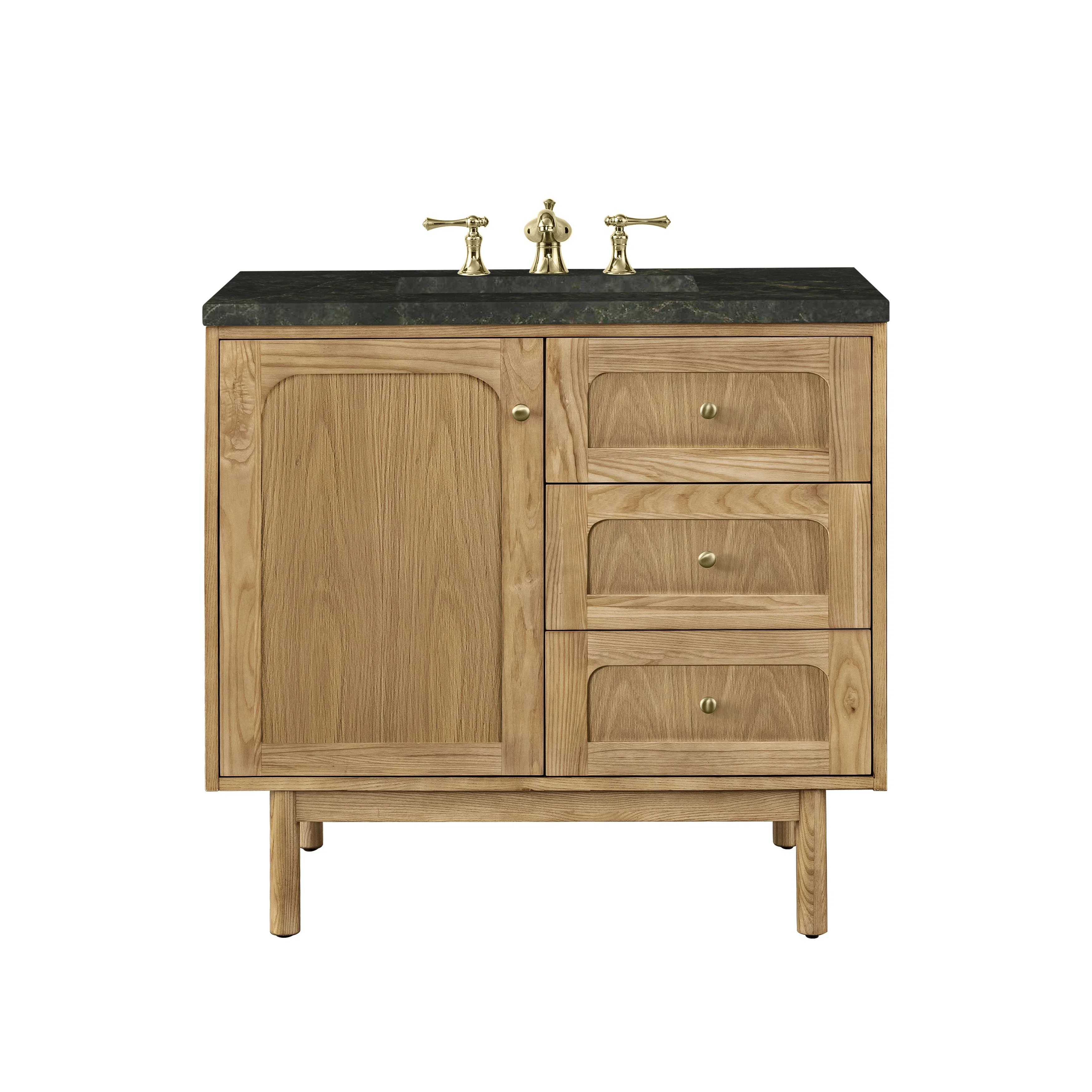 Laurent 36" Single Vanity, Light Natural Oak, w/ 3 CM Phantome Eclos Top
