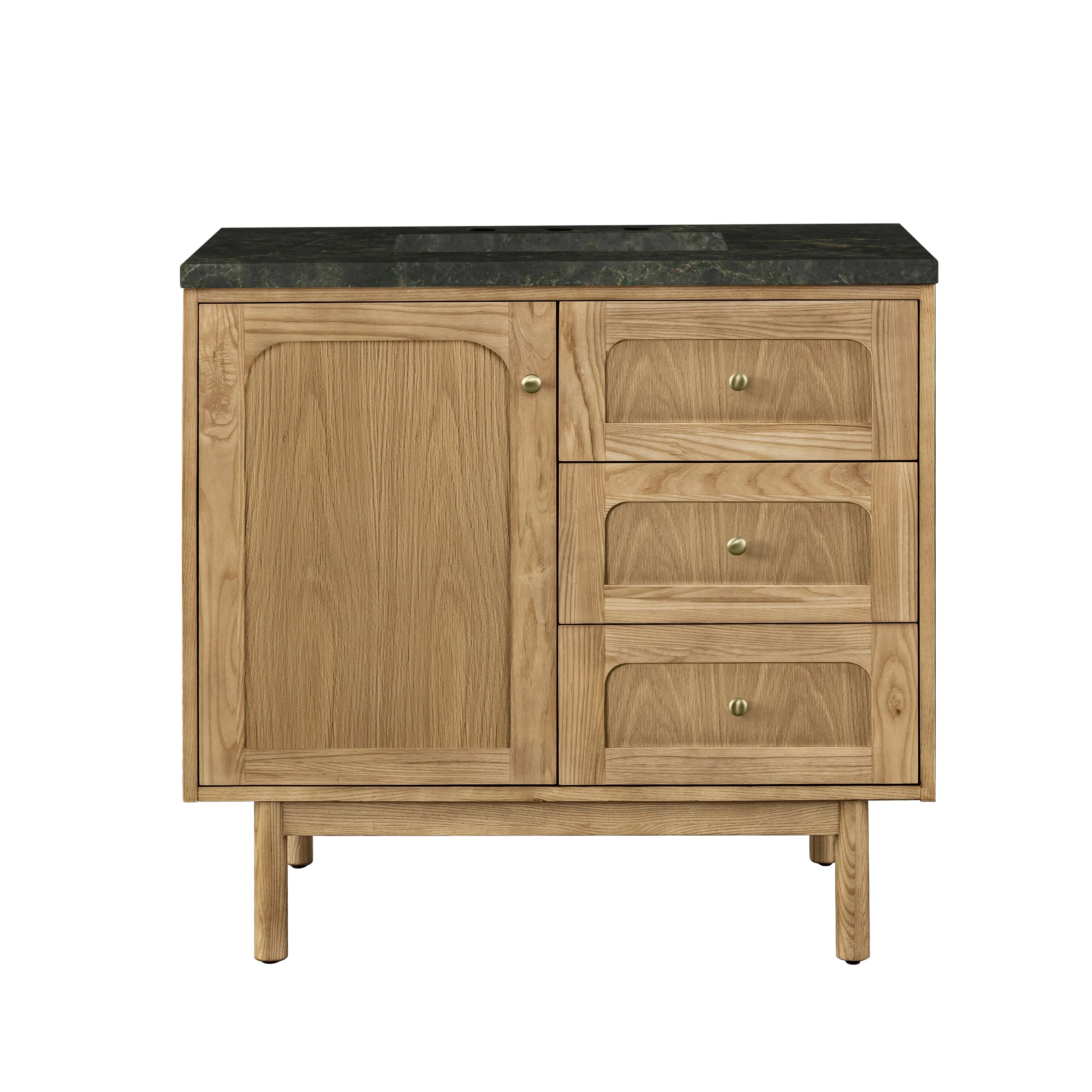 Laurent 36" Single Vanity, Light Natural Oak, w/ 3 CM Phantome Eclos Top