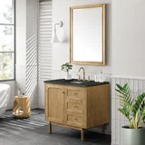 Laurent 36" Single Vanity, Light Natural Oak, w/ 3 CM Phantome Eclos Top