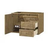Laurent 36" Single Vanity, Light Natural Oak, w/ 3 CM Siberian Silestone Top
