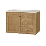 Laurent 36" Single Vanity, Light Natural Oak, w/ 3 CM Siberian Silestone Top