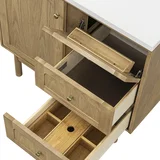 Laurent 36" Single Vanity, Light Natural Oak, w/ 3 CM Siberian Silestone Top