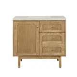 Laurent 36" Single Vanity, Light Natural Oak, w/ 3 CM Siberian Silestone Top