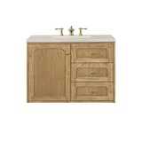 Laurent 36" Single Vanity, Light Natural Oak, w/ 3 CM Siberian Silestone Top