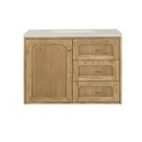 Laurent 36" Single Vanity, Light Natural Oak, w/ 3 CM Siberian Silestone Top