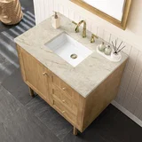 Laurent 36" Single Vanity, Light Natural Oak, w/ 3 CM Tajnar Eclos Top