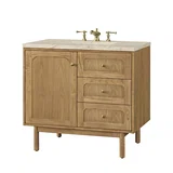 Laurent 36" Single Vanity, Light Natural Oak, w/ 3 CM Tajnar Eclos Top