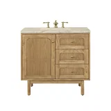 Laurent 36" Single Vanity, Light Natural Oak, w/ 3 CM Tajnar Eclos Top